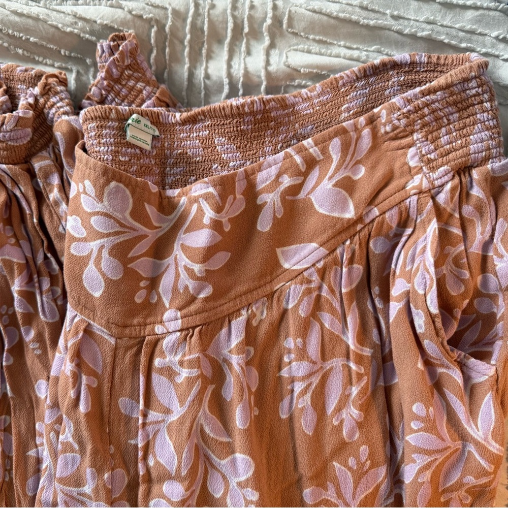 Aerie Floral Print Smocked Waist Pant